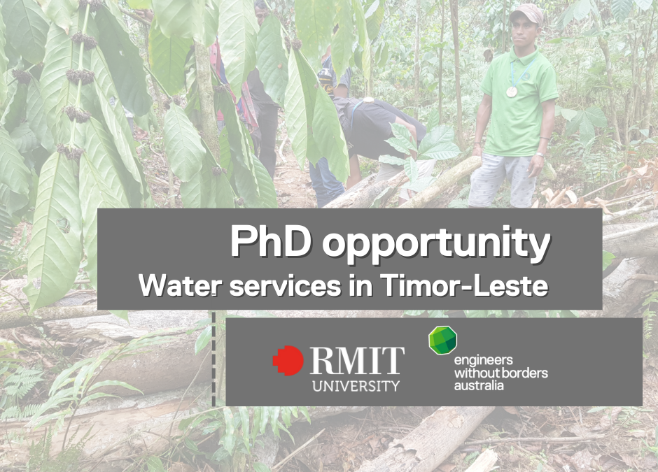 PhD opportunity: Water services in Timor-Leste
