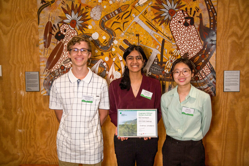Best Stall Award: Curtin University - Redesigned boat engine to reduce vibrations caused by crocodile monitoring boats