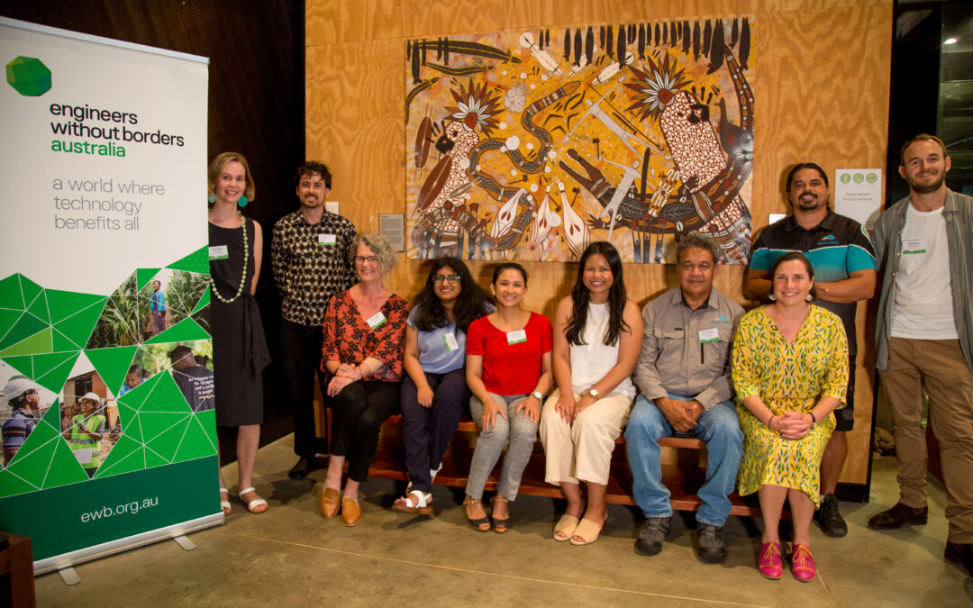 EWB Australia staff and Dawul Wuru Aboriginal Corporation staff at the 2022 EWB Challenge Showcase in Cairns.