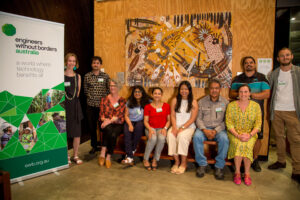 EWB Australia staff and Dawul Wuru Aboriginal Corporation staff at the 2022 EWB Challenge Showcase in Cairns.
